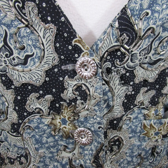 Vintage Theo Boho Style Beaded Cotton Vest - Picture 6 of 8